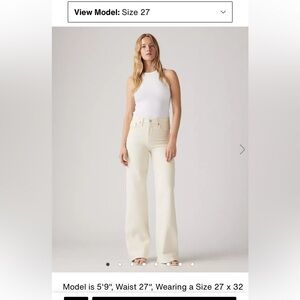 Levi’s Ribcage Wide Leg Jeans in Ecru